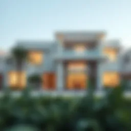Exterior view of a luxury villa in Abu Dhabi showcasing contemporary architecture