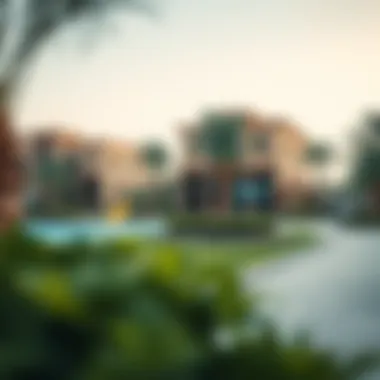 Community amenities in Al Hamra Village including parks and recreational areas