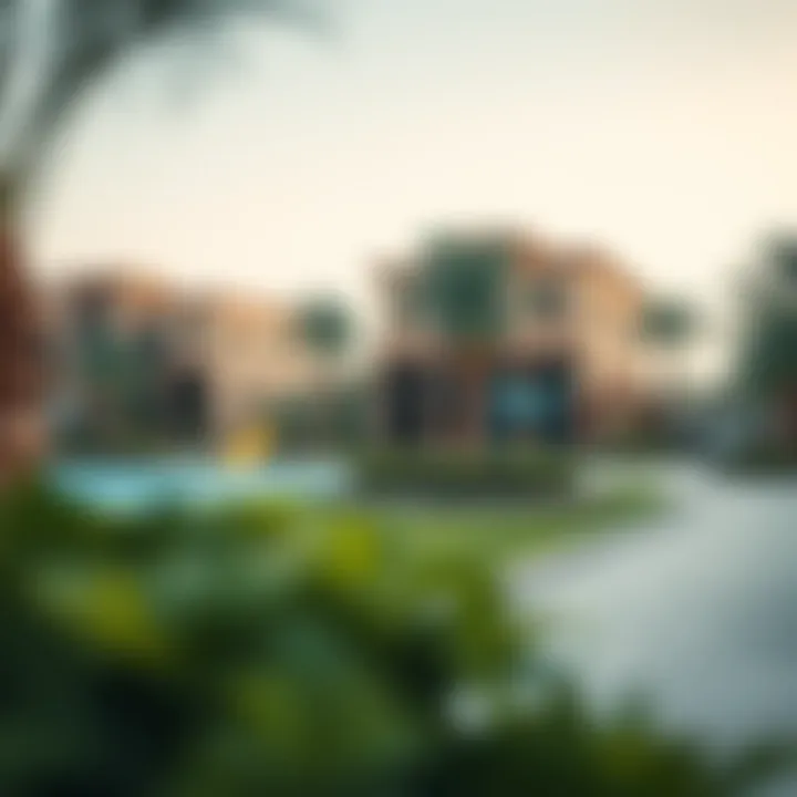 Community amenities in Al Hamra Village including parks and recreational areas