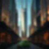 A stunning view of Al Reef Downtown's architectural design showcasing modern elegance