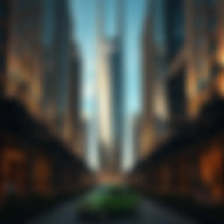 A stunning view of Al Reef Downtown's architectural design showcasing modern elegance