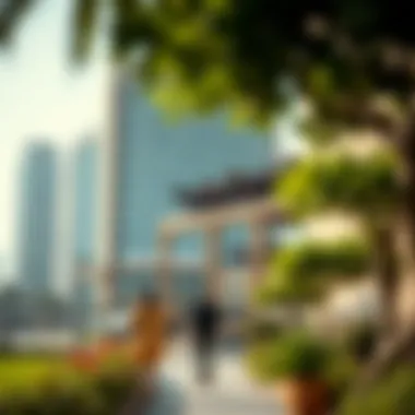 Thriving Community Around Arjan Tower Vibrant community life surrounding Arjan Tower with parks and lifestyle options