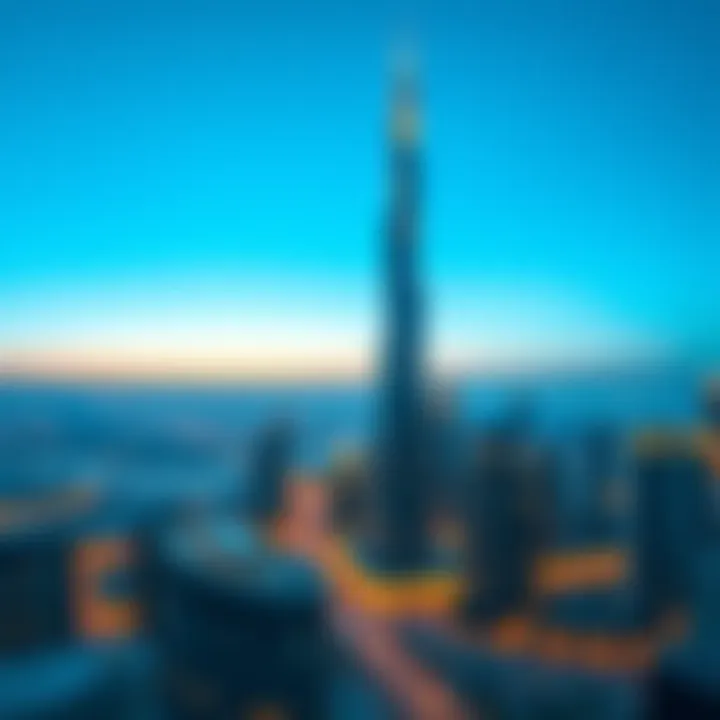 Arjan Tower in the Heart of Dubai's Skyline A panoramic view of Dubai's skyline highlighting Arjan Tower's strategic location