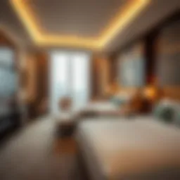 Luxurious hotel room with modern amenities