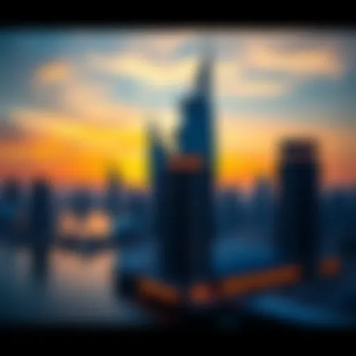 Burj Binghatti at Sunset Stunning view of Burj Binghatti at sunset