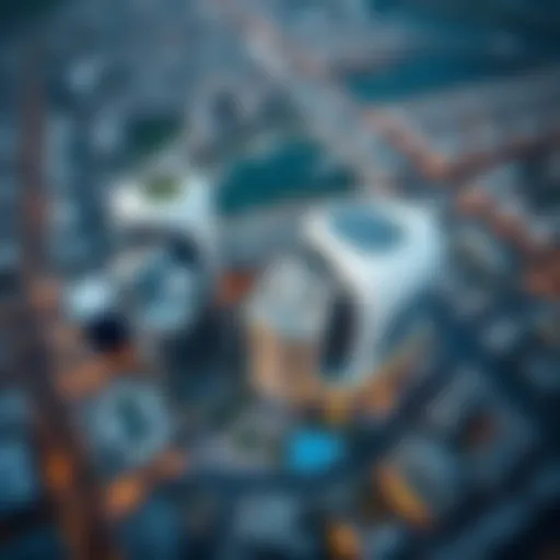 Aerial view of One Zabeel showcasing its unique architectural design