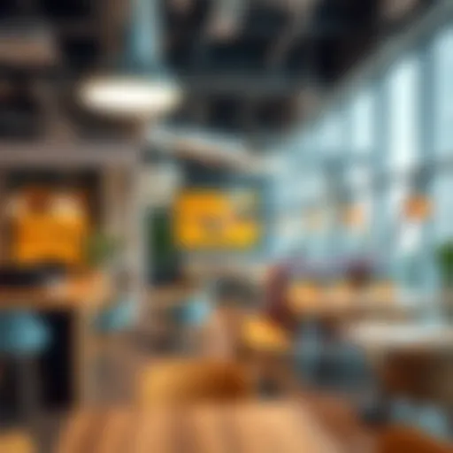 Vibrant Design in Coworking Spaces Modern coworking space interior with vibrant design
