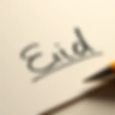 Handwritten Eid Message Close-up of a handwritten Eid message