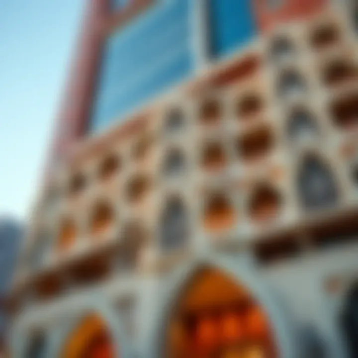Intricate Facade of Creek Tower Architectural details of Creek Tower's facade
