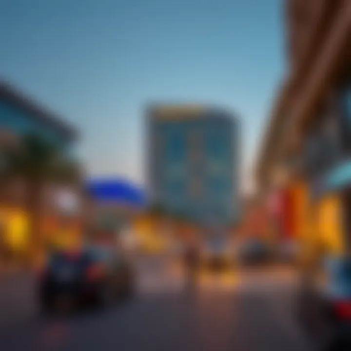 The vibrant atmosphere of Al Barsha surrounding the Darwish Building