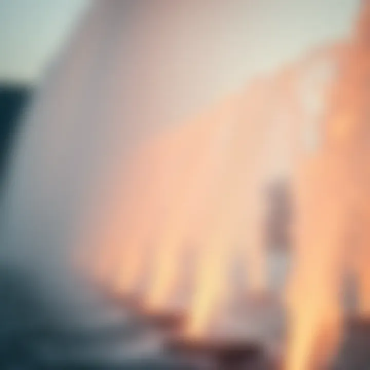 Close-Up of Water Jets in Action Close-up of the water jets during the fountain performance