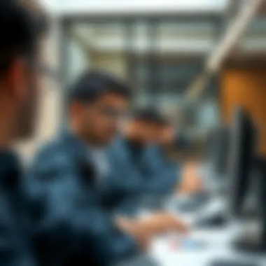 Representation of skilled workers in a modern office