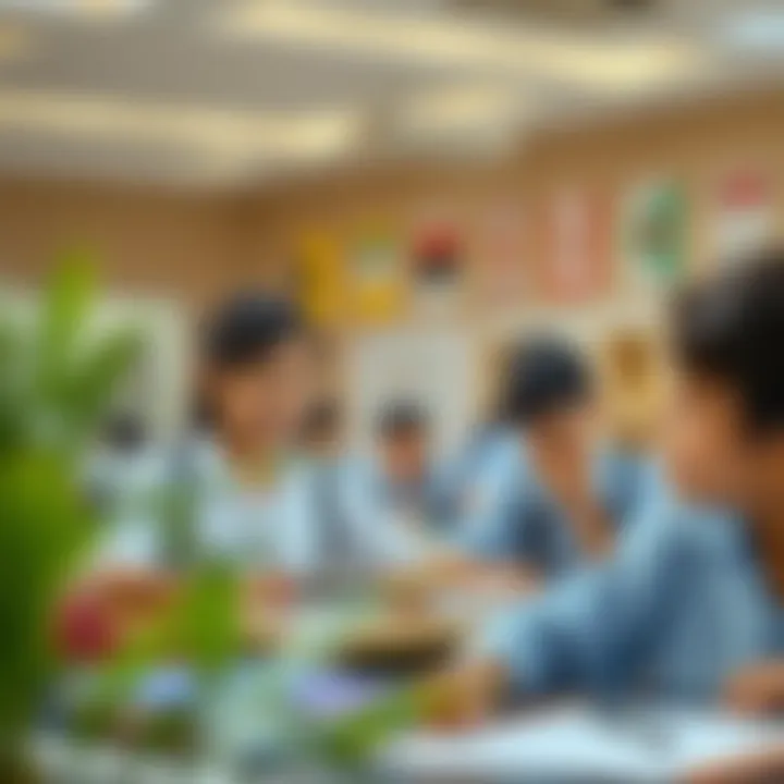 Students engaging in educational activities in Dubai