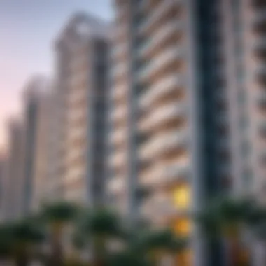 Modern Residential Architecture Close-up of a modern residential building in Dubai Marina