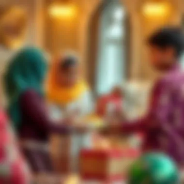 Children receiving Eid gifts and celebrations