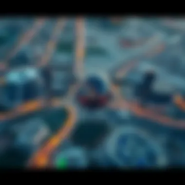 Aerial view of Emirates City showcasing its modern architecture and landscapes