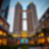 Stunning view of Etihad Towers Mall architecture