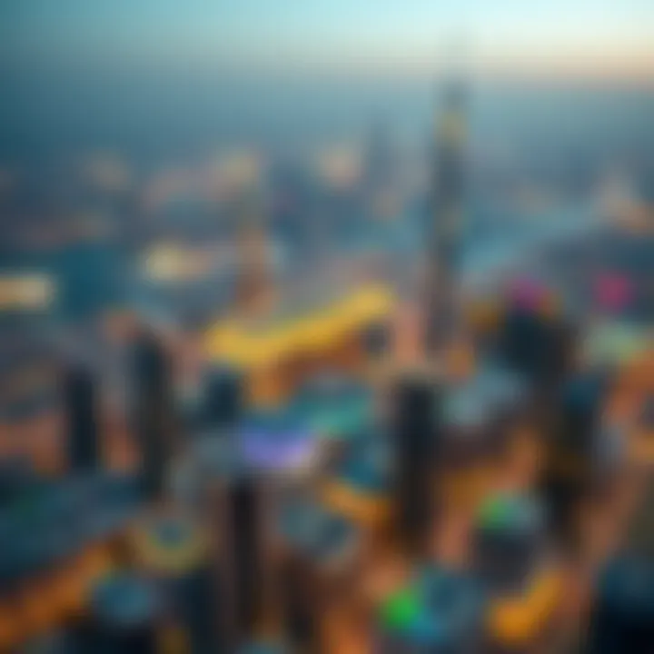 Breathtaking Views of Dubai Skyline Panoramic view of Dubai skyline from Alexis Tower