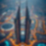 Aerial Perspective of the Burj Khalifa Wings Aerial view of the Burj Khalifa Wings highlighting their architectural design