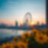 Ain Dubai at Sunset: A Stunning Panoramic View A panoramic view of Ain Dubai against the sunset sky