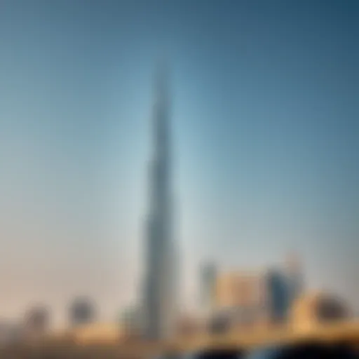 Stunning view of Al Ameer Tower against the Dubai skyline
