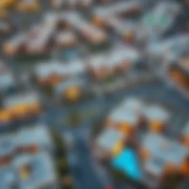 Aerial Perspective of Al Warqa 1 Aerial view showcasing the vibrant residential area of Al Warqa 1