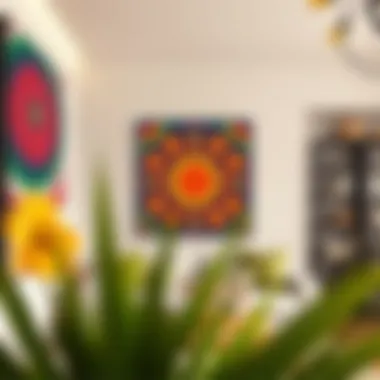 Colorful wall art that embodies bohemian aesthetics
