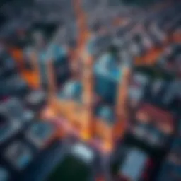 Aerial view of برج الصير showcasing its unique architectural features