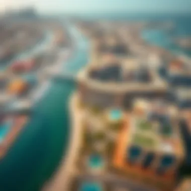 Aerial View of Business Bay An aerial view of Business Bay highlighting the clubs and surrounding area