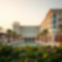 Luxurious beachfront hotel architecture