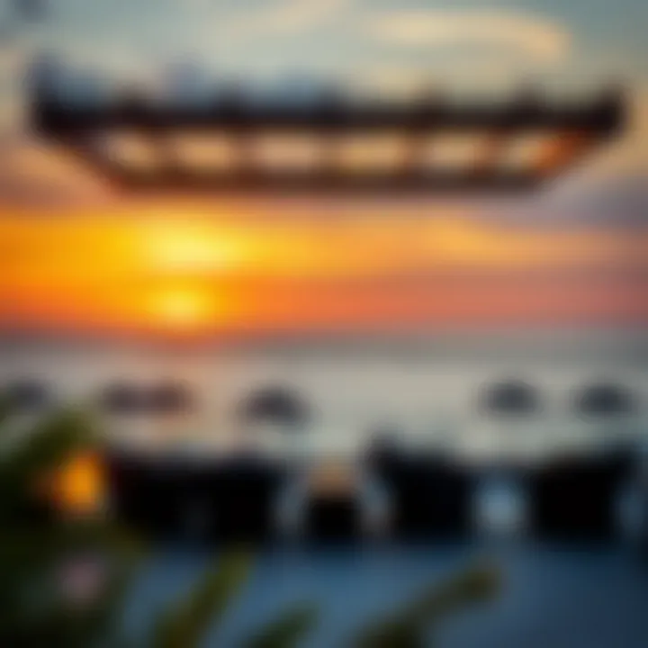 Stunning sunset view from a city stay beach hotel