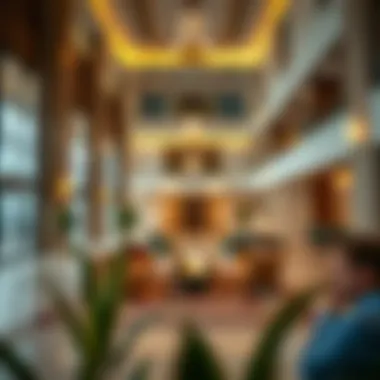 Elegant hotel lobby with modern design
