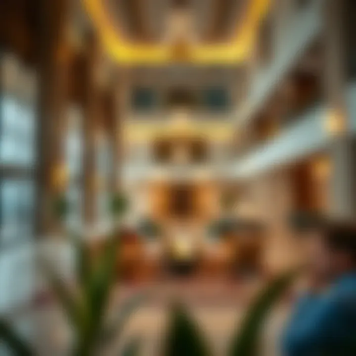 Elegant hotel lobby with modern design