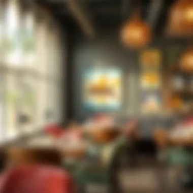 Vibrant local art displayed within the restaurant