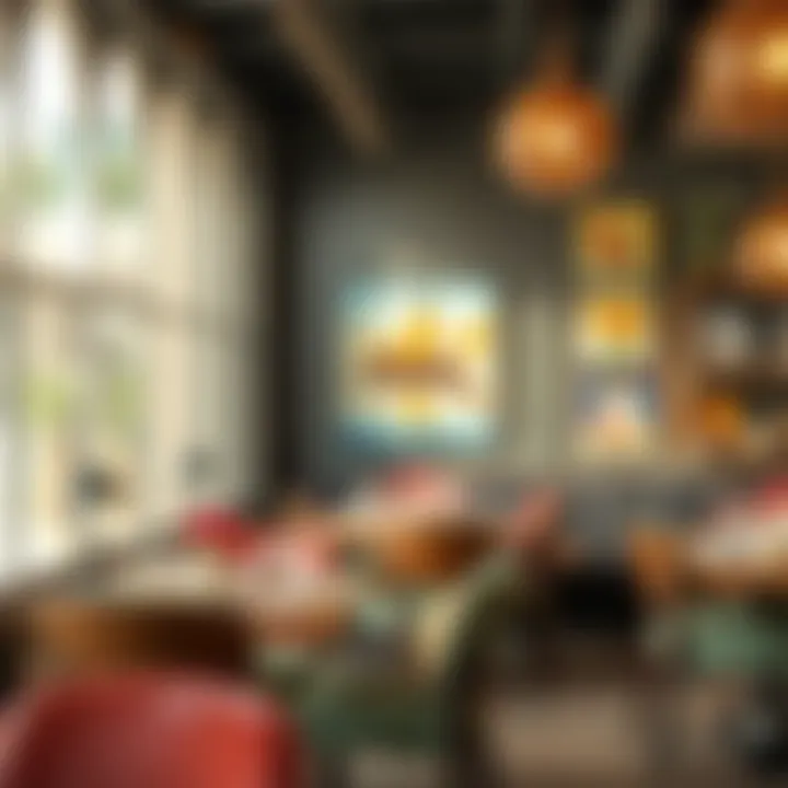 Vibrant local art displayed within the restaurant