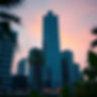 Dhafir Holdings Tower at Sunset Stunning exterior view of Dhafir Holdings Tower at sunset