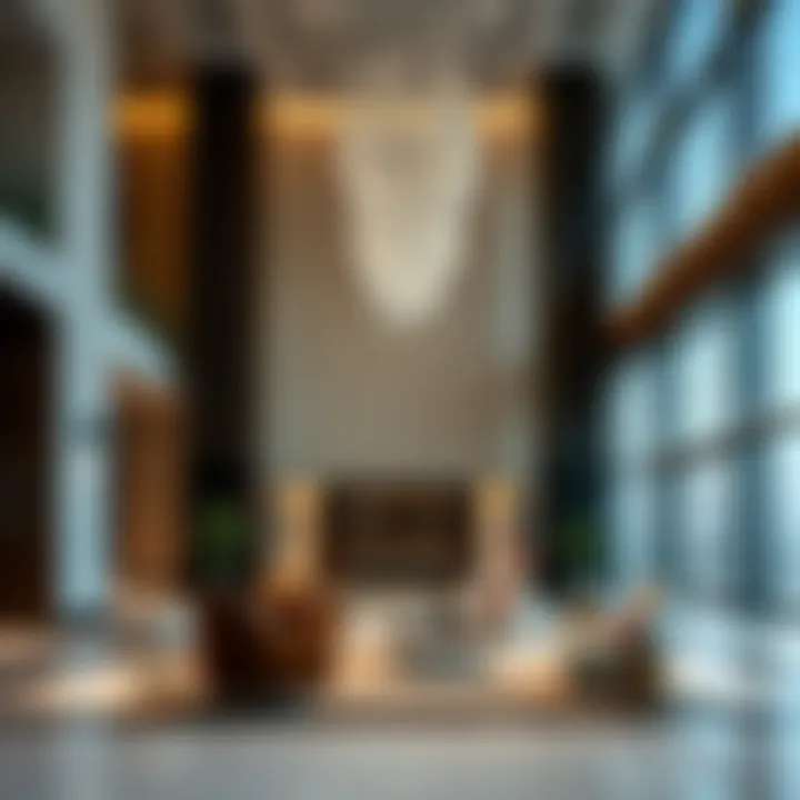 Modern Lobby of Dhafir Holdings Tower Luxurious lobby interior showcasing modern design