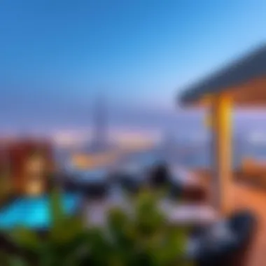 Rooftop Terrace of Dhafir Holdings Tower Elegant rooftop terrace with skyline background
