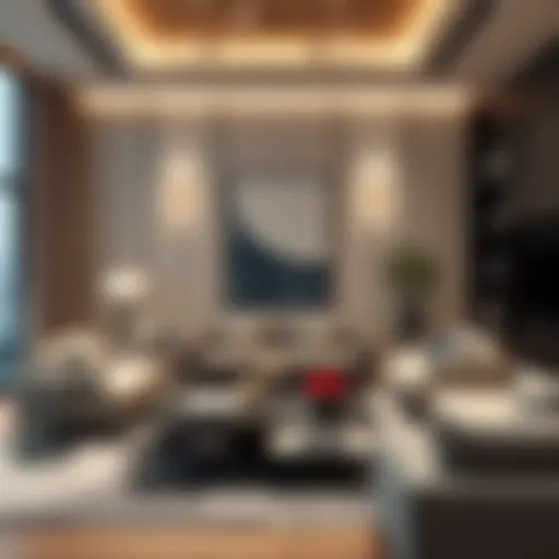 A modern living room showcasing contemporary furniture