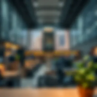 Overview of a bustling real estate office in Dubai