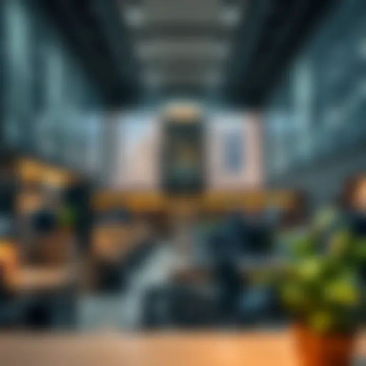 Overview of a bustling real estate office in Dubai