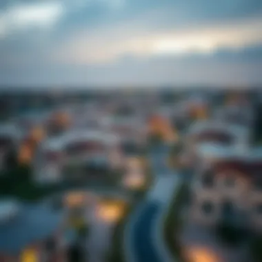 An aerial view of a vibrant residential community in Dubai