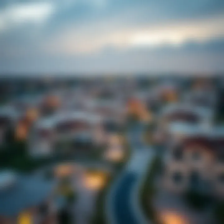 An aerial view of a vibrant residential community in Dubai