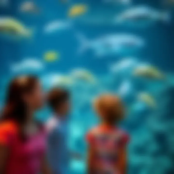 Family Experience at Dubai Aquarium A family enjoying their time at the Dubai Aquarium, marveling at the sea creatures