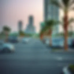A serene parking landscape in Dubai showcasing free parking areas