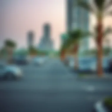 Free Parking Landscape in Dubai A serene parking landscape in Dubai showcasing free parking areas