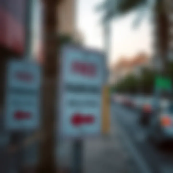 Free Parking Regulations Signage in Dubai Signage indicating free parking regulations in Dubai