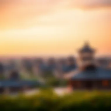Panoramic view of Global Village showcasing cultural pavilions
