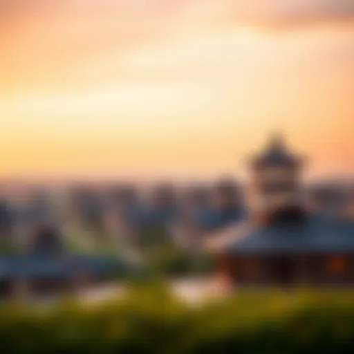 Panoramic view of Global Village showcasing cultural pavilions