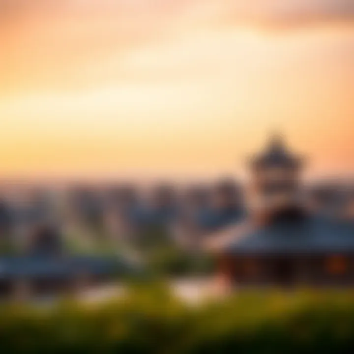 Panoramic view of Global Village showcasing cultural pavilions